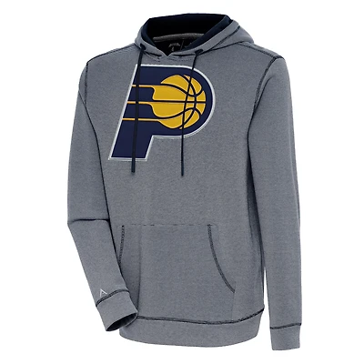 Men's Antigua  Navy Indiana Pacers Axe Bunker Tri-Blend Pullover Hoodie