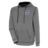 Men's Antigua  Black Sacramento Kings Axe Bunker Tri-Blend Pullover Hoodie