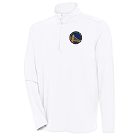 Men's Antigua  White Golden State Warriors Hunk Quarter-Zip Pullover Top