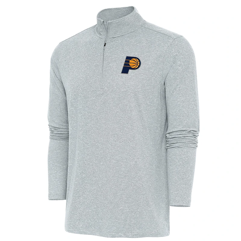 Men's Antigua  Heather Gray Indiana Pacers Hunk Quarter-Zip Pullover Top