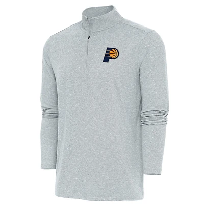 Men's Antigua Heather Gray Indiana Pacers Hunk Quarter-Zip Pullover Top