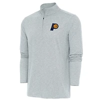 Men's Antigua  Heather Gray Indiana Pacers Hunk Quarter-Zip Pullover Top