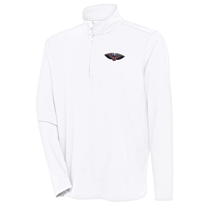 Men's Antigua White New Orleans Pelicans Hunk Quarter-Zip Pullover Top