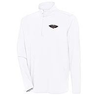 Men's Antigua  White New Orleans Pelicans Hunk Quarter-Zip Pullover Top
