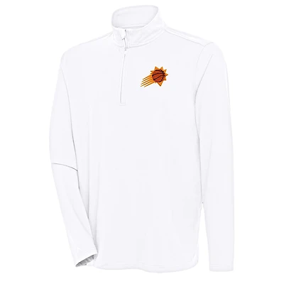 Men's Antigua  White Phoenix Suns Hunk Quarter-Zip Pullover Top