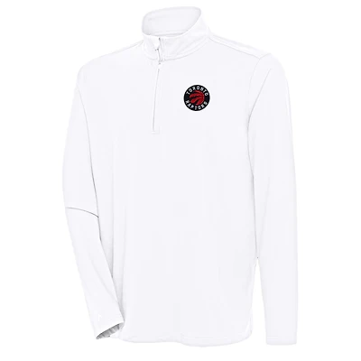 Men's Antigua White Toronto Raptors Hunk Quarter-Zip Pullover Top