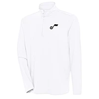 Men's Antigua  White Utah Jazz Hunk Quarter-Zip Pullover Top