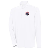 Men's Antigua  White Washington Wizards Hunk Quarter-Zip Pullover Top