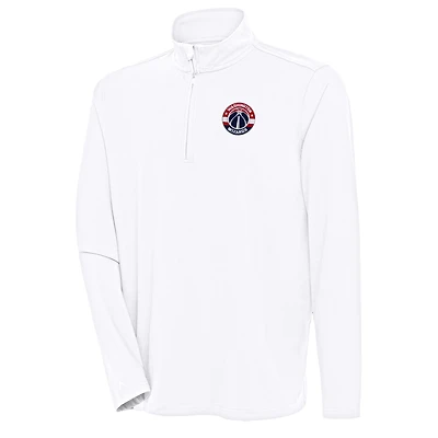 Men's Antigua White Washington Wizards Hunk Quarter-Zip Pullover Top