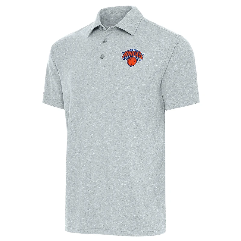 Men's Antigua  Heather Gray New York Knicks Par Polo
