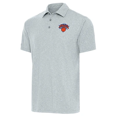 Men's Antigua  Heather Gray New York Knicks Par Polo