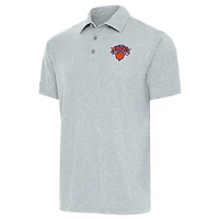 Men's Antigua  Heather Gray New York Knicks Par Polo
