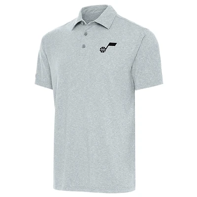Men's Antigua  Heather Gray Utah Jazz Par Polo