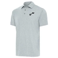 Men's Antigua  Heather Gray Utah Jazz Par Polo