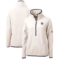 Women's Cutter & Buck  Oatmeal SEC Gear Cascade Eco Sherpa Fleece Half-Zip Pullover Top