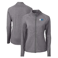 Women's Cutter & Buck  Heather Black Big Ten Gear Adapt Eco Knit Heather Recycled Full-Zip Jacket