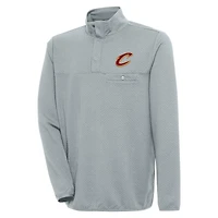 Men's Antigua  Gray Cleveland Cavaliers Steamer Quarter-Snap Pullover Top
