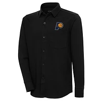 Men's Antigua  Black Indiana Pacers Steamer Button-Up Shacket