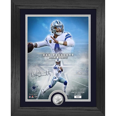 Highland Mint Dak Prescott Dallas Cowboys 13" x 16" Silver Coin Photo Mint