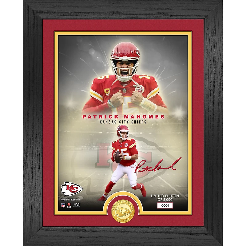 Highland Mint Patrick Mahomes Kansas City Chiefs 13" x 16" Bronze Coin Photo Mint