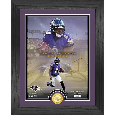 Highland Mint Lamar Jackson Baltimore Ravens 13" x 16" Bronze Coin Photo Mint