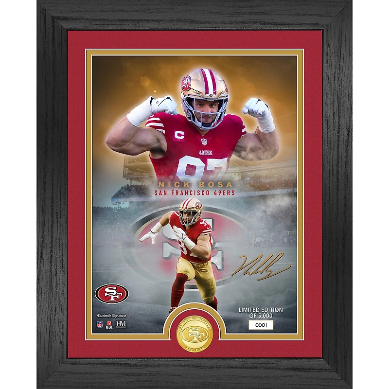 Highland Mint Nick Bosa San Francisco 49ers 13" x 16" Bronze Coin Photo Mint