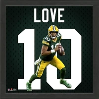Highland Mint Jordan Love Green Bay Packers 13'' x 13'' Impact Jersey Framed Photo