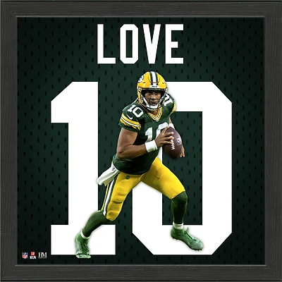 Highland Mint Jordan Love Green Bay Packers 13'' x 13'' Impact Jersey Framed Photo