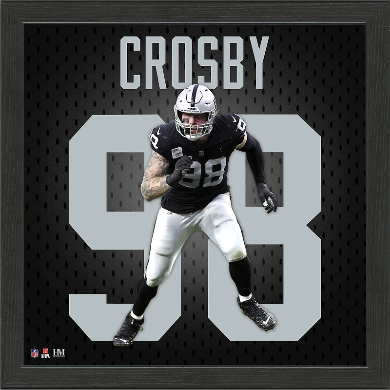Highland Mint Maxx Crosby Las Vegas Raiders 13'' x 13'' Impact Jersey Framed Photo
