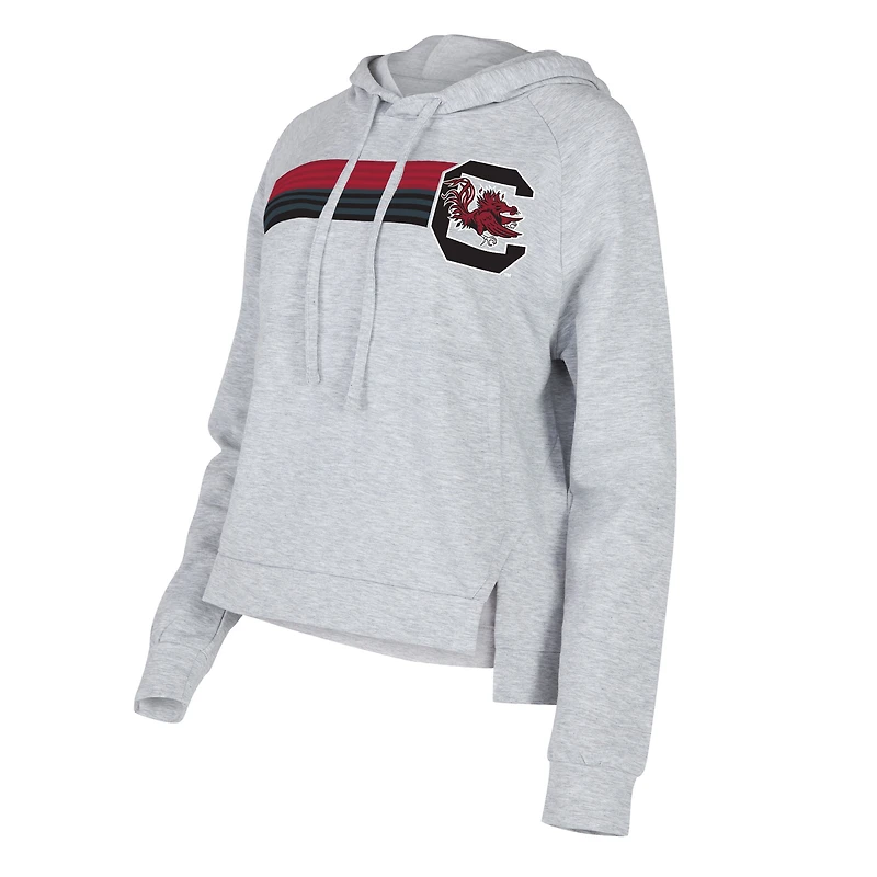 Women's Concepts Sport Gray South Carolina Gamecocks Cedar Tri-Blend Raglan Pullover Hoodie