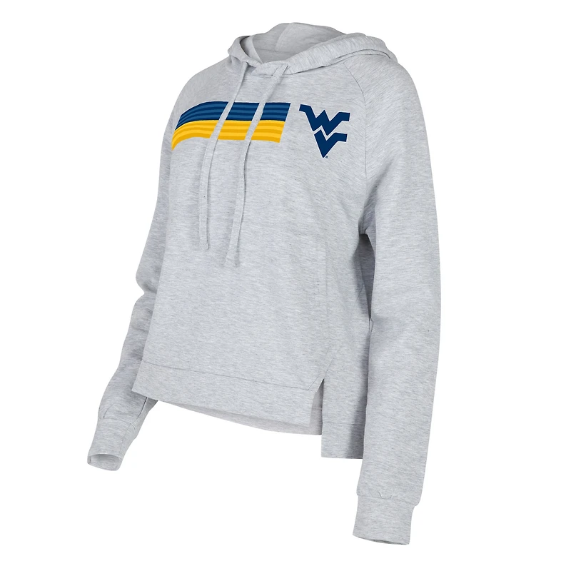 Women's Concepts Sport Gray West Virginia Mountaineers Cedar Tri-Blend Raglan Pullover Hoodie