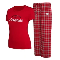 Women's Concepts Sport Cardinal/Gray Arkansas Razorbacks Arctic Top & Flannel Pants Sleep Set