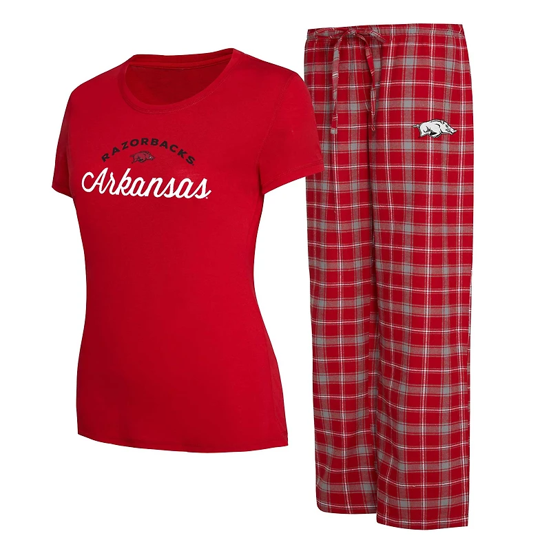 Women's Concepts Sport Cardinal/Gray Arkansas Razorbacks Arctic Top & Flannel Pants Sleep Set