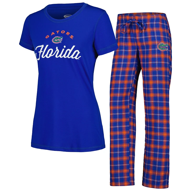 Women's Concepts Sport Royal/Orange Florida Gators Arctic Top & Flannel Pants Sleep Set