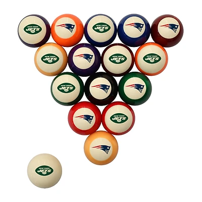 Imperial New York Jets vs. New England Patriots Rivalry Retro Billiard Ball Set