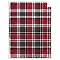 Pegasus  Tampa Bay Buccaneers 60" x 90" Plaid Logo Box Royal Plush Sherpa Blanket