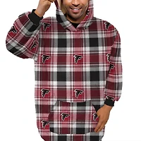 Pegasus  Atlanta Falcons Plaid Logo Box Bloncho with Sherpa Inside