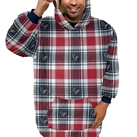 Pegasus  Houston Texans Plaid Logo Box Bloncho with Sherpa Inside