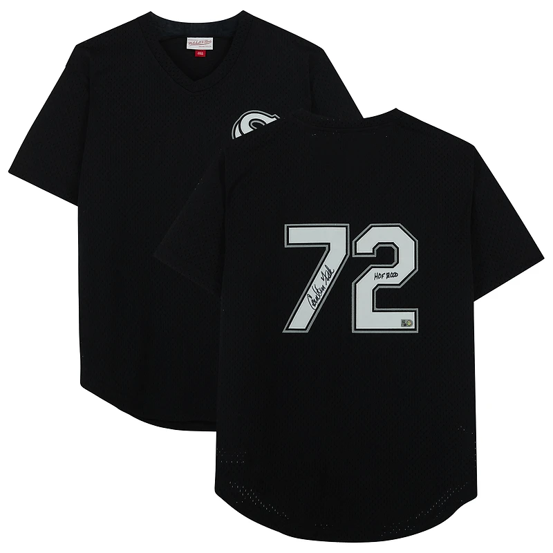 Carlton Fisk Chicago White Sox Autographed Mitchell & Ness Authentic Batting Practice Jersey with "HOF 2000" Inscription