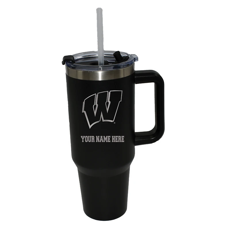 The Memory Company  Wisconsin Badgers Personalized Black 40oz. Colossal Tumbler