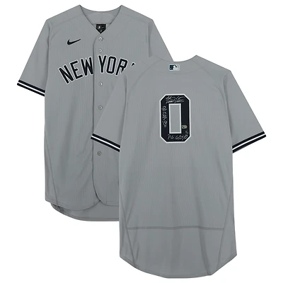 Domingo German New York Yankees Autographed Gray Nike Authentic Jersey with Multiple Inscriptions - Limited Edition of 12