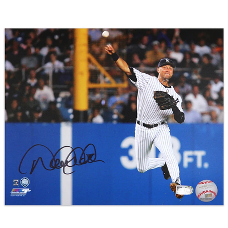 Derek Jeter New York Yankees Autographed 8" x 10" Jump Throw Photograph