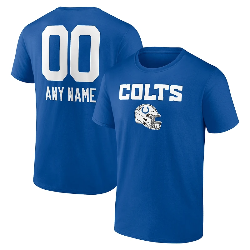 Men's Royal Indianapolis Colts Personalized Name & Number Team Wordmark T-Shirt