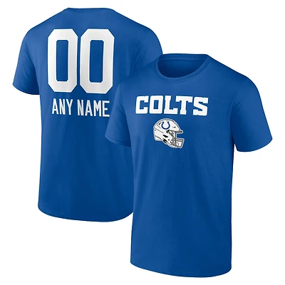 Men's Royal Indianapolis Colts Personalized Name & Number Team Wordmark T-Shirt