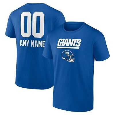 Men's Royal New York Giants Personalized Name & Number Team Wordmark T-Shirt