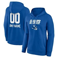Women's Royal New York Giants Personalized Name & Number Team Wordmark Pullover Hoodie