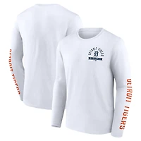 Men's Fanatics  White Detroit Tigers Press Box Long Sleeve T-Shirt
