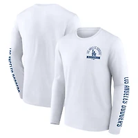Men's Fanatics White Los Angeles Dodgers Press Box Long Sleeve T-Shirt