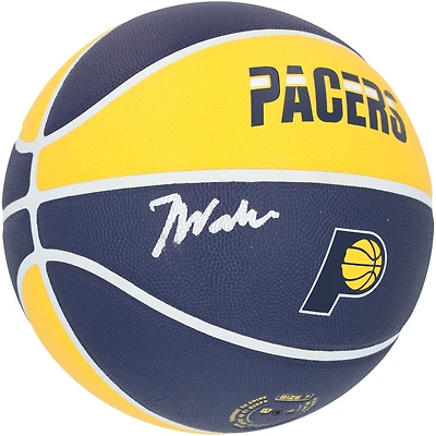 Jarace Walker Indiana Pacers Autographed Navy Blue and Yellow Wilson City Edition Collectors Basketball