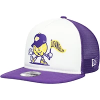 Youth New Era White/Purple Los Angeles Lakers Court Sport Mascot 9FIFTY Snapback Hat